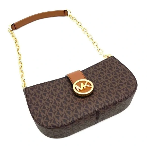 Michael Kors Carmen Small Pouchette Crossbody Bag Brown (NWT)